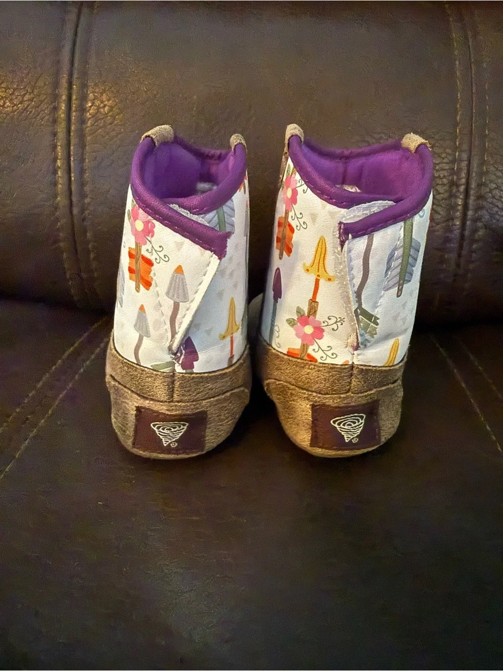 Baby girl twister brand infant sz Brown & Purple Arrow-Print Cowboy Boots